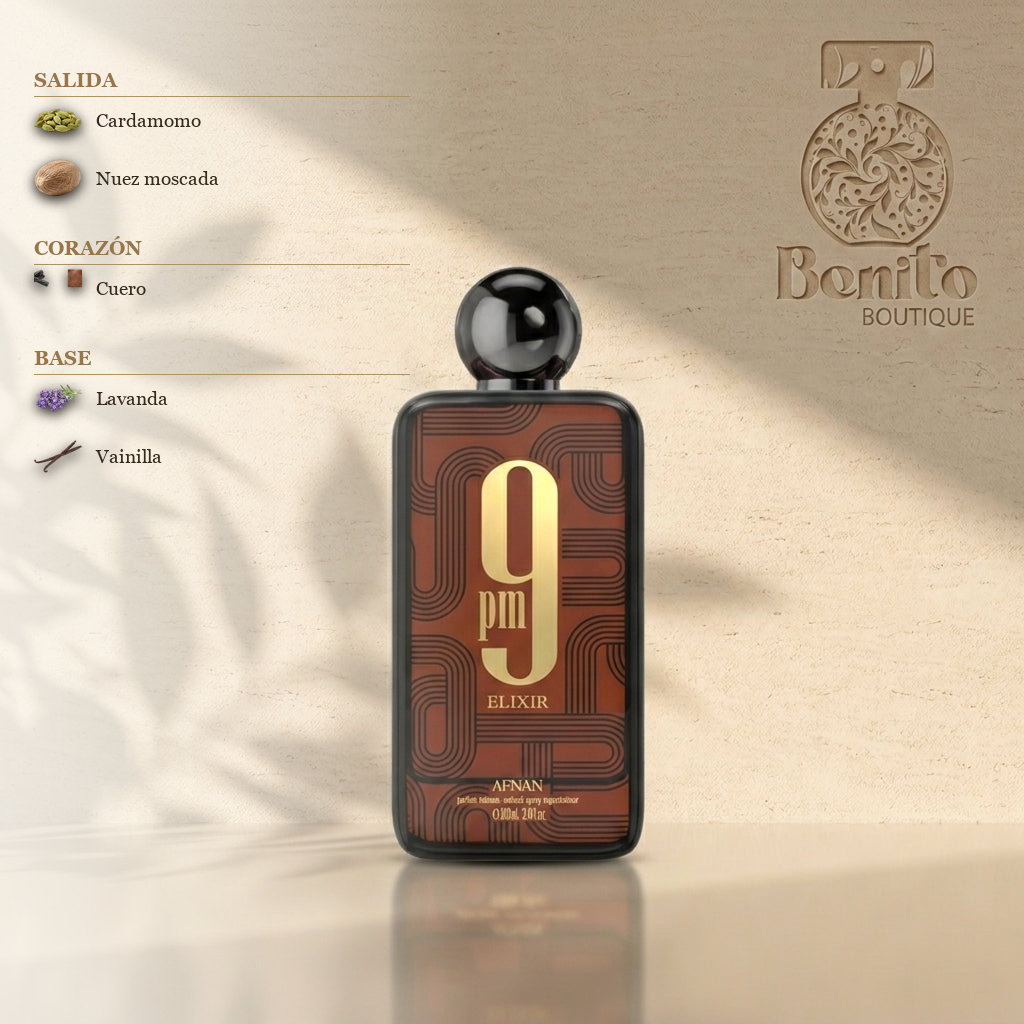 AFNAN 9PM ELIXIR - Notas olfativas